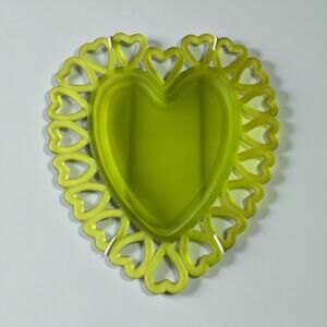 Vintage  Westmoreland Glass Heart Satin Green